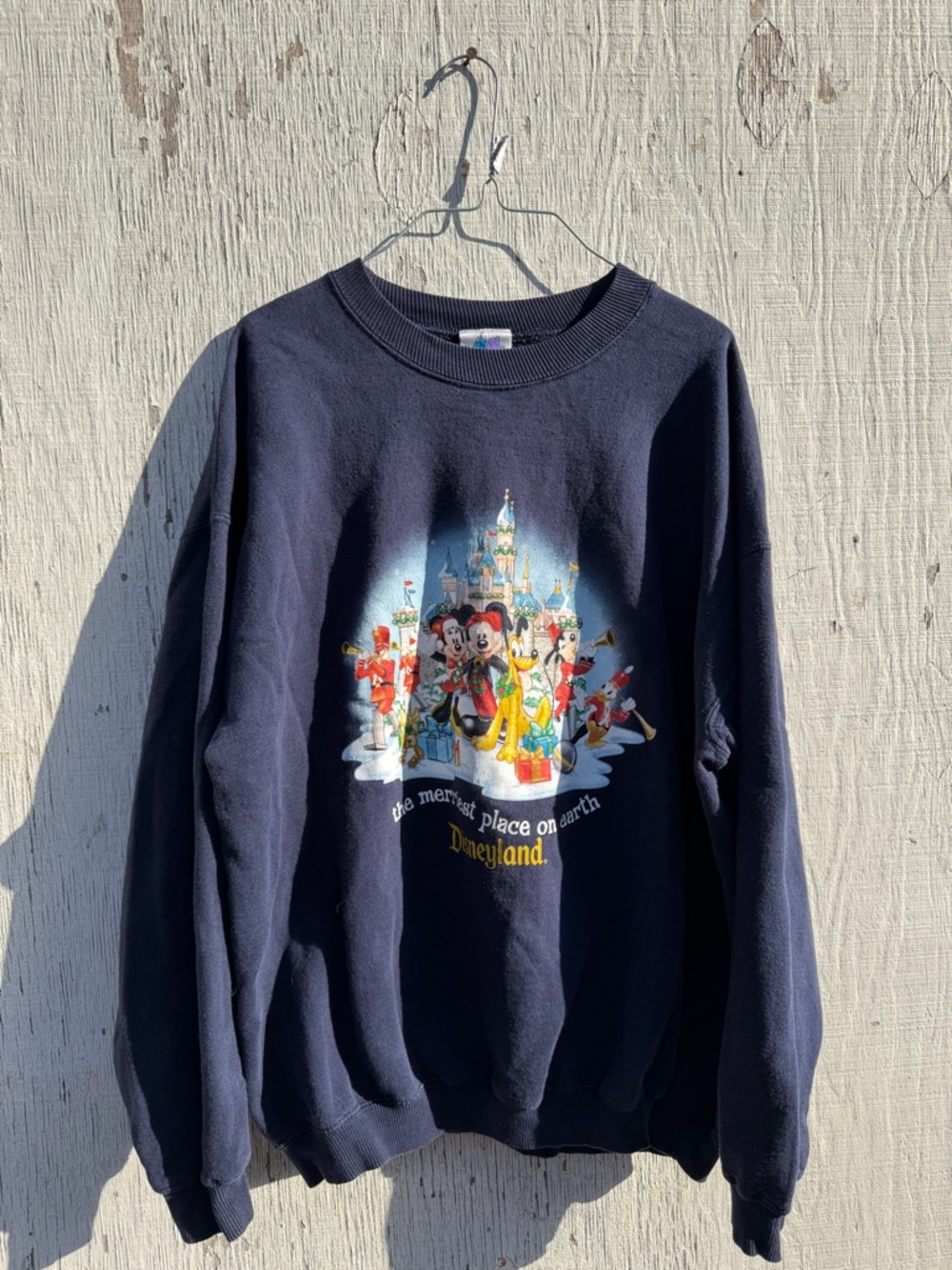 Vintage Disney Navy Disneyland Mickey & Friends Holiday Sweatshirt